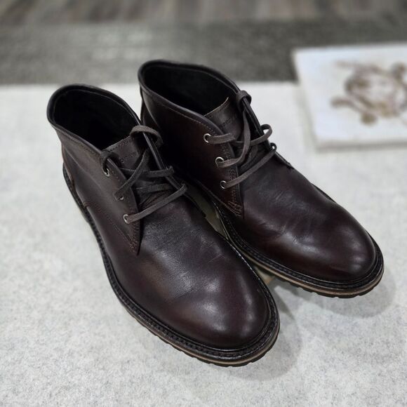 🐢 Andrew Marc leather Chukka boots Size 7.5 Excellent Condition! - Picture 3 of 17